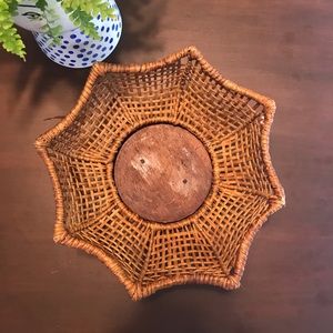 Boho wicker basket decor